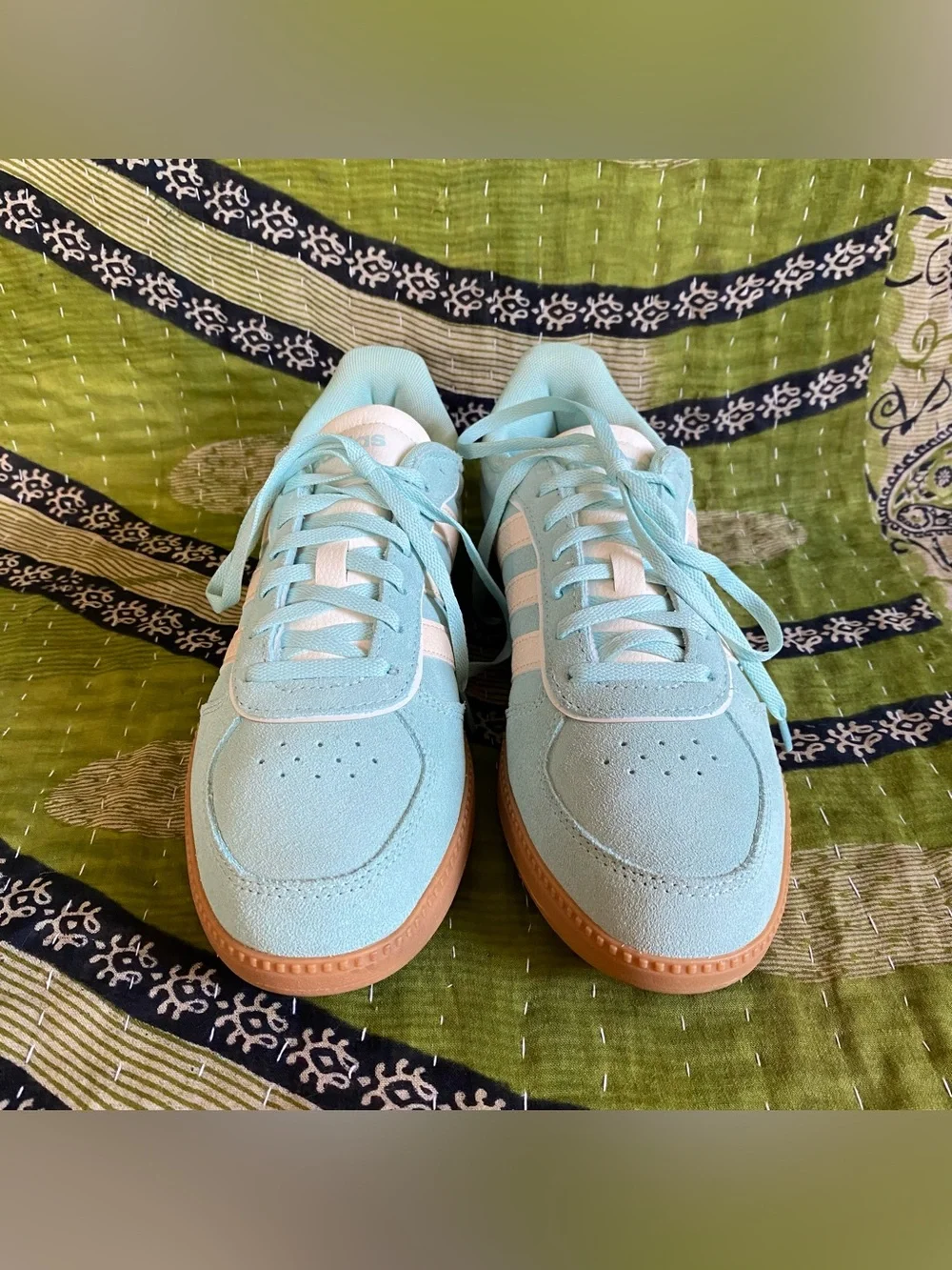 Adidas Flash Aqua/ Wonder White Breaknet Sleek Suede Sneakers 8 Streetwear
